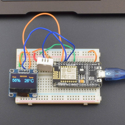 Make an IOT Weather station kit using DHT11 Module and OLED interfacing with ESP8266-12E - KT861 - REES52