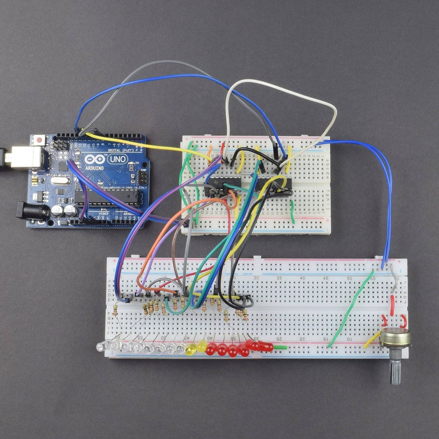 Make a Pattern with 16 Leds using HC595 shift Register interfacing with Arduino Uno  - KT938 - REES52