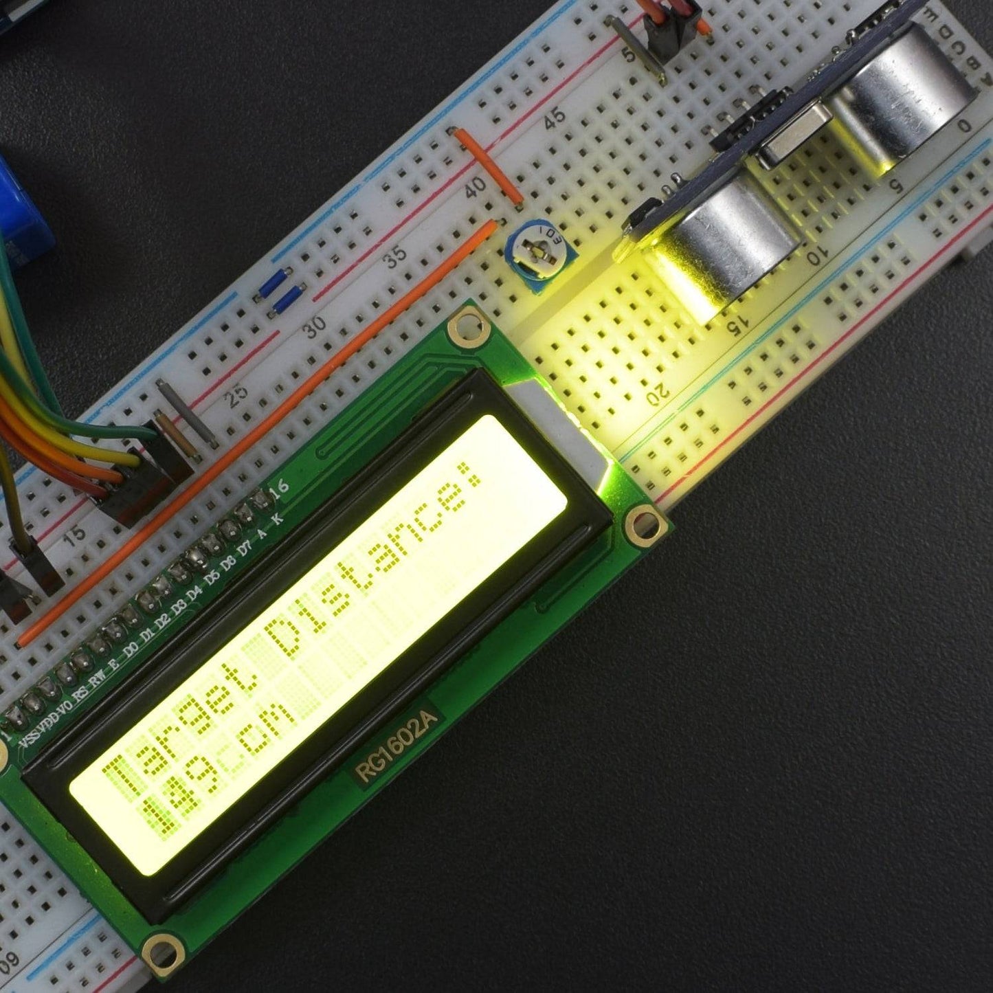 Measuring the distance using HC SR-04 and Display the Data on LCD interfacing with Arduino uno - KT930 - REES52