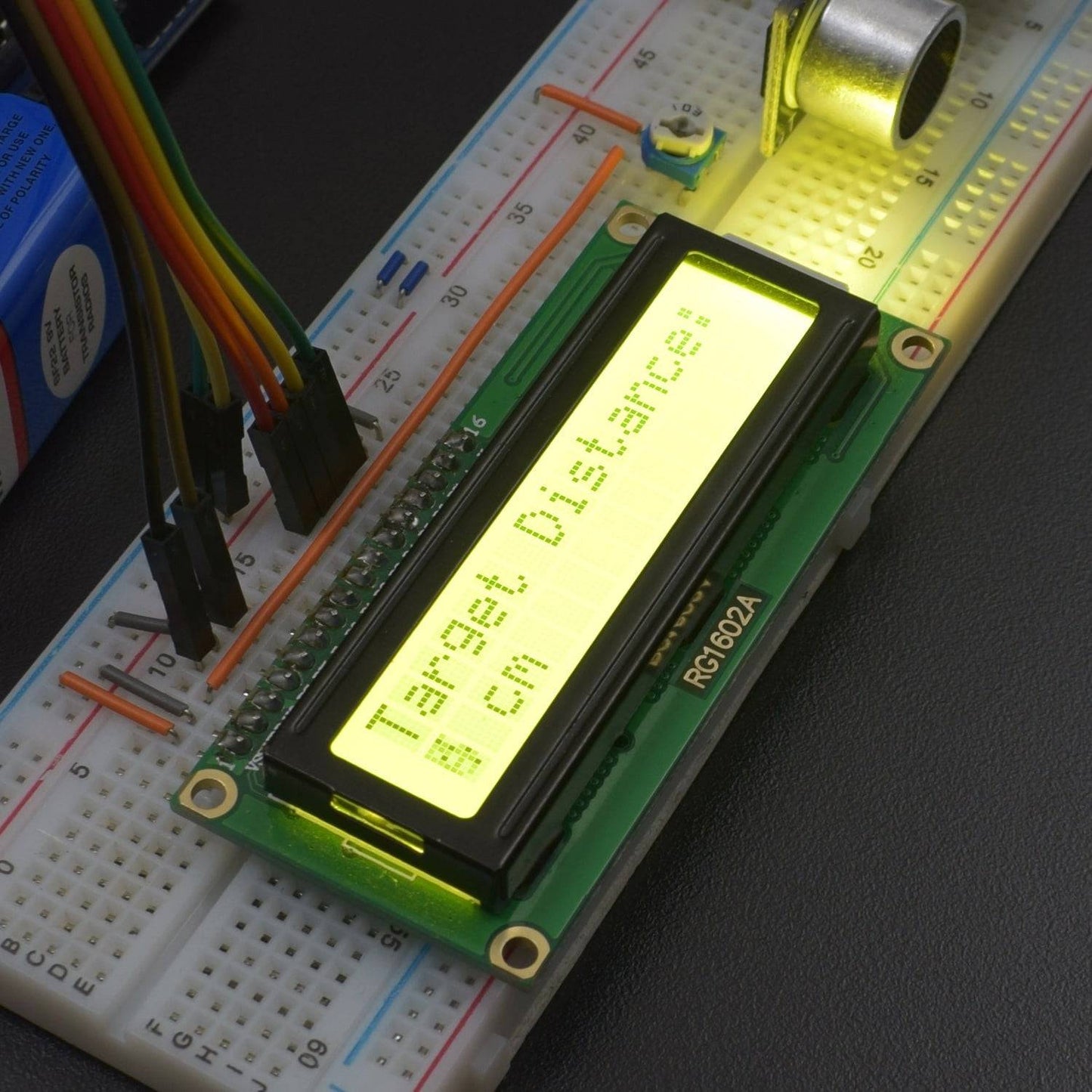 Measuring the distance using HC SR-04 and Display the Data on LCD interfacing with Arduino uno - KT930 - REES52