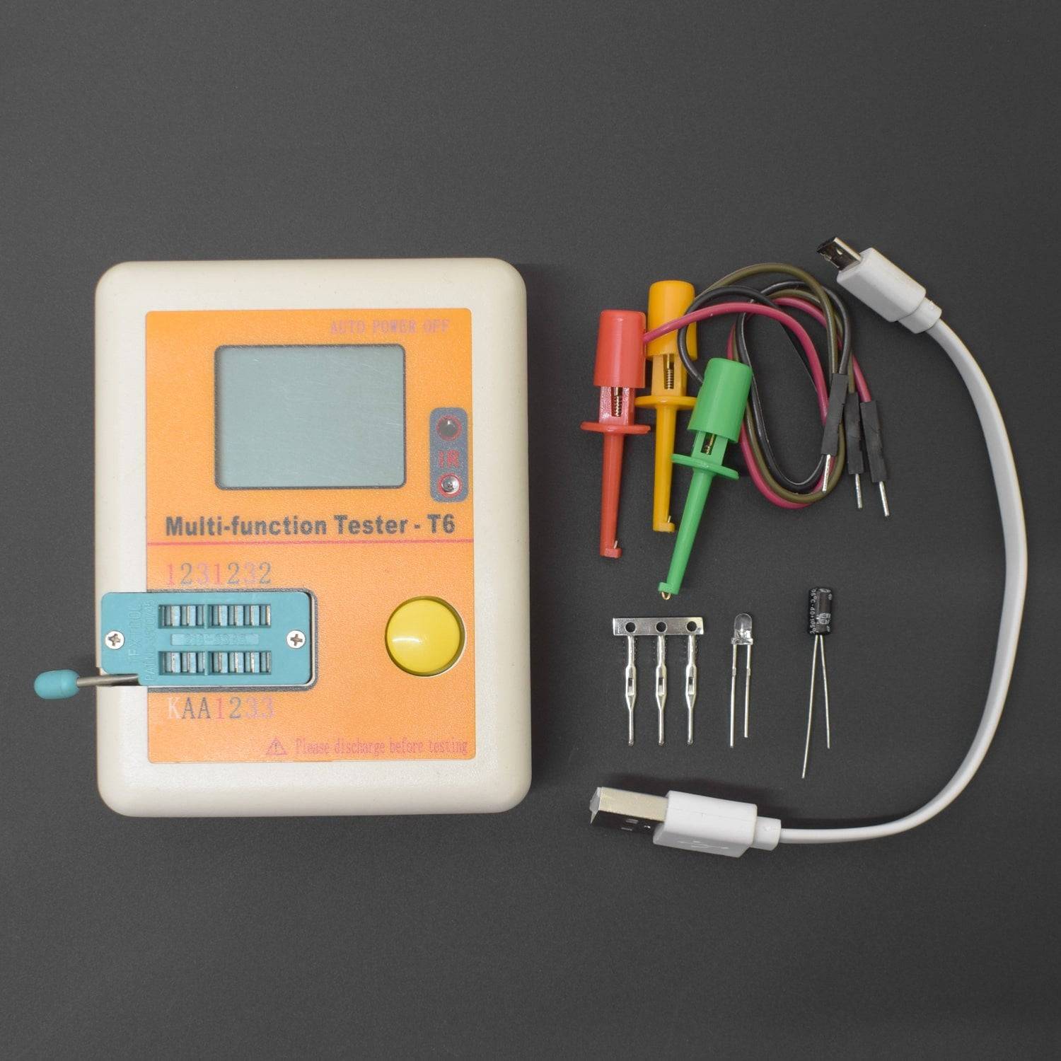 LCR-T6 Multifunctional Tester T6 Transistor Tester LCD Diode Triode MOSFET NPN PNP Triac MOS Detector - RS2424 - REES52