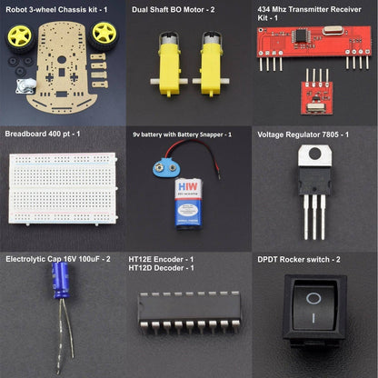 Make a Radio Car using 434 MHz RF Link Transmitter receiver kit - KT997 - REES52