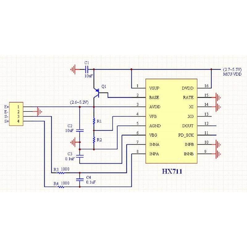 5 kg Load Cell with HX711 Module Shell and 4P DuPont Wire Kit - RS3556 - REES52