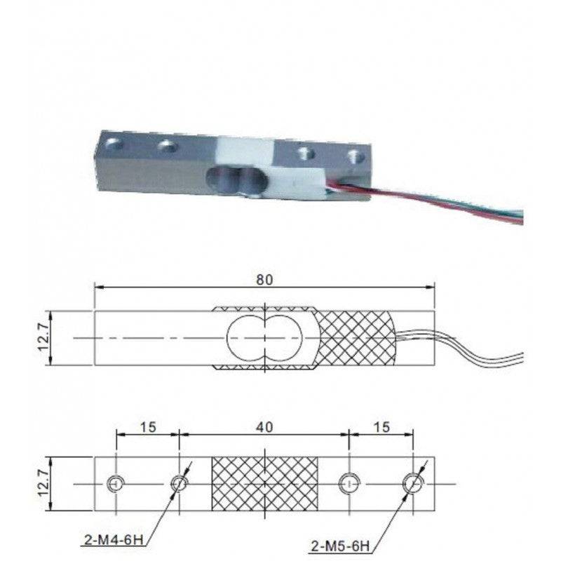 5 kg Load Cell with HX711 Module Shell and 4P DuPont Wire Kit - RS3556 - REES52