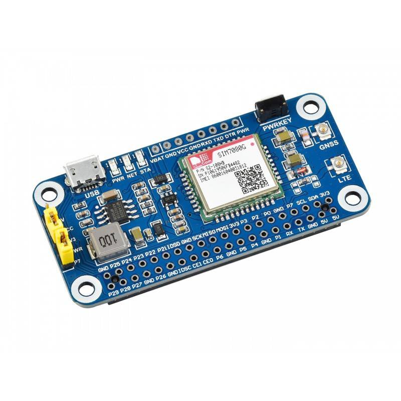 Waveshare NB-IoT / Cat-M(eMTC) / GNSS HAT for Raspberry Pi, Globally Applicable - RS2054 - REES52