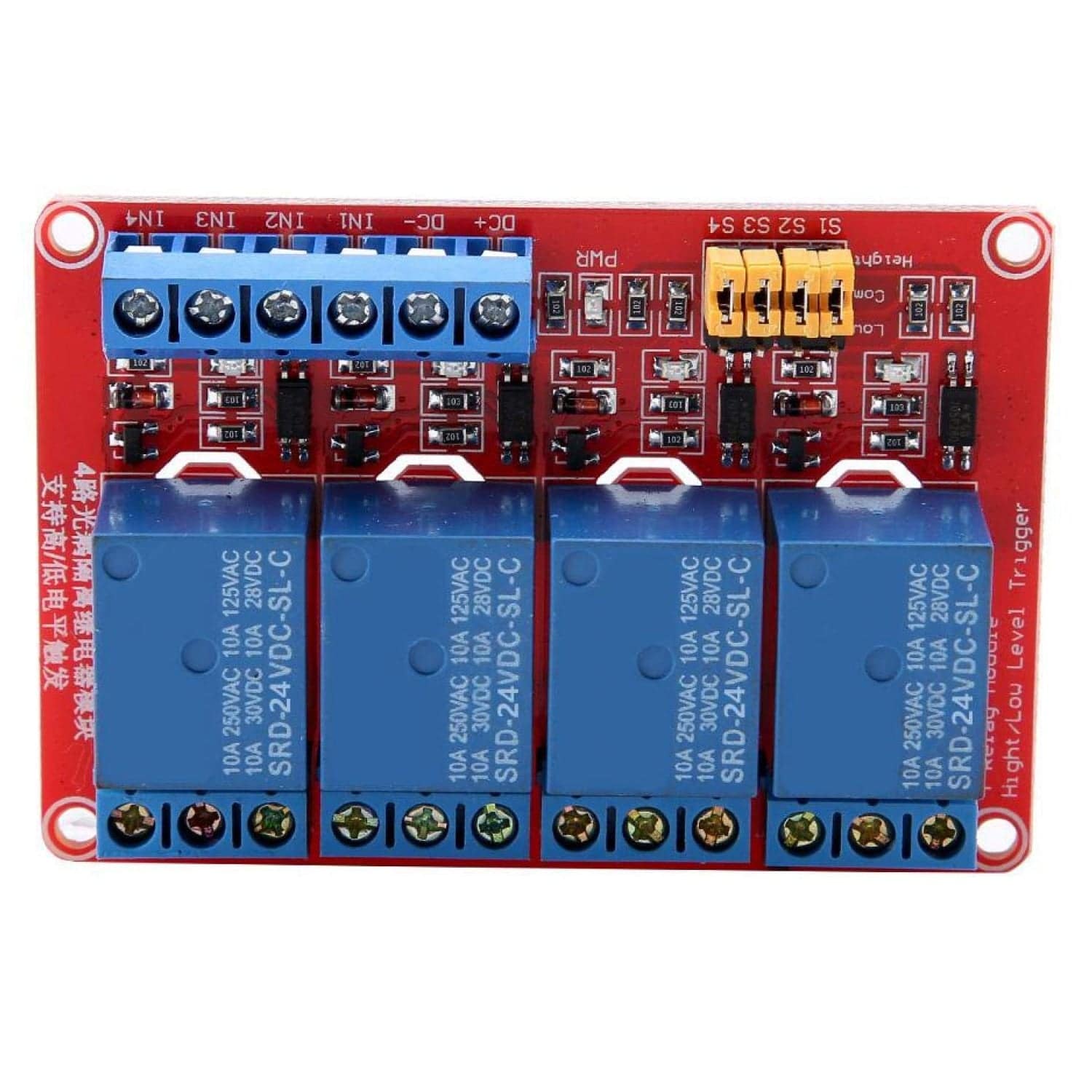 24V 4 Channel Relay Module Trigger With Isolated Support