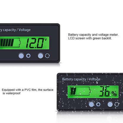 12-84V Battery Power Display Meter GY-6GS Green Battery Power Gauge 3-String Battery Monitor Universal Battery Power Monitor For Lithium & Lead-Acid Batteries - RS4316