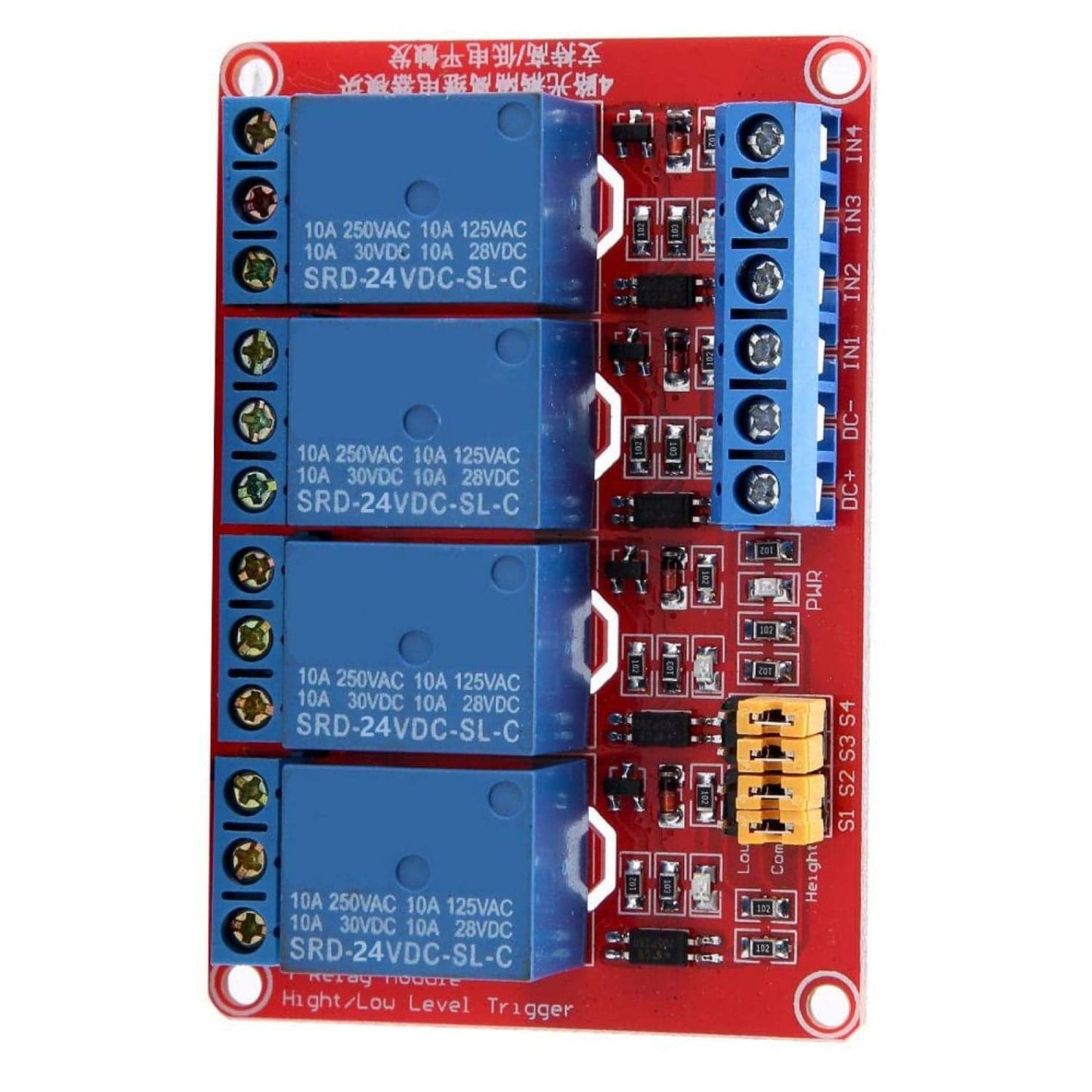 24V 4 Channel Relay Module Trigger With Isolated Support