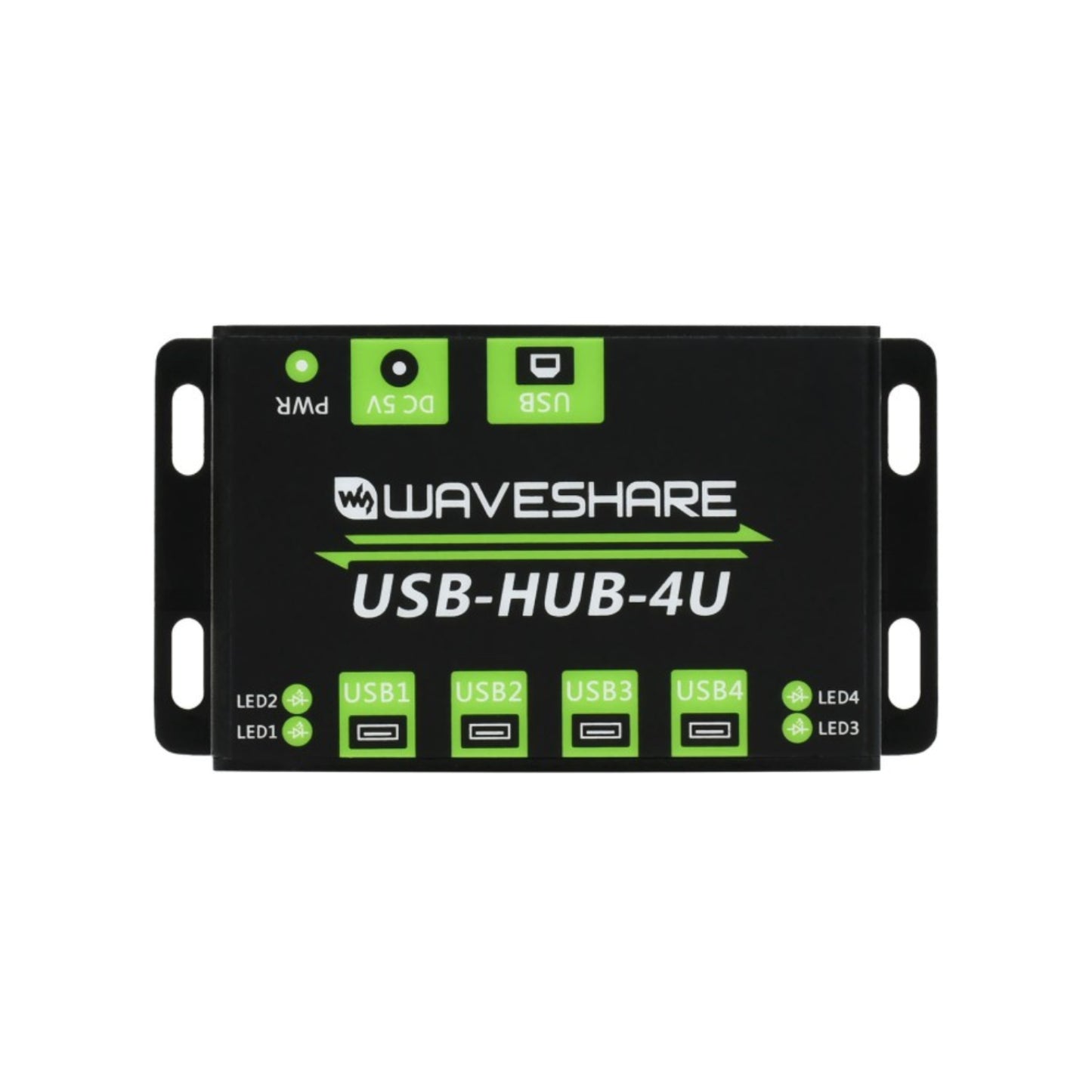 Waveshare Industrial Grade USB 2.0 HUB Industrial 4-Port USB 2.0 Hub 480Mbps Up To Data Industrial USB HUB Expand Your USB Connectivity With Waveshare 4-Port Hub - RS5892