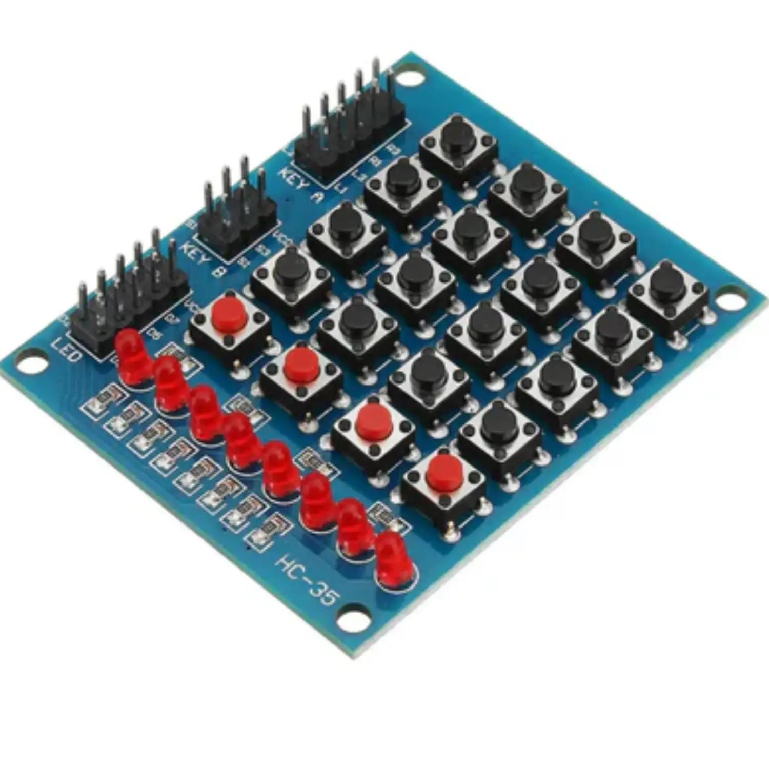 Buy 4x4 Push Button Switch with 8 LEDs, 16-Key Switch Matrix keypad ...