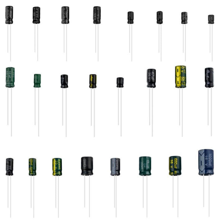500PCS Electrolytic Capacitor Assortment Kit 24 Value Capacitor Kit ...