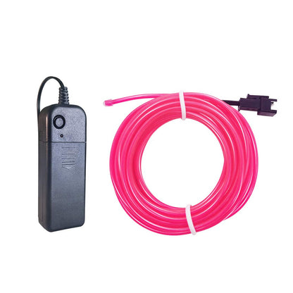 EL Wire 1m Glow EL Wire LED Neon Light Flexible 3V AA Battery Powered LED Rope Tube Sewable Tagled Lamp Clothing Dance Car Decor - Pink - RS6031