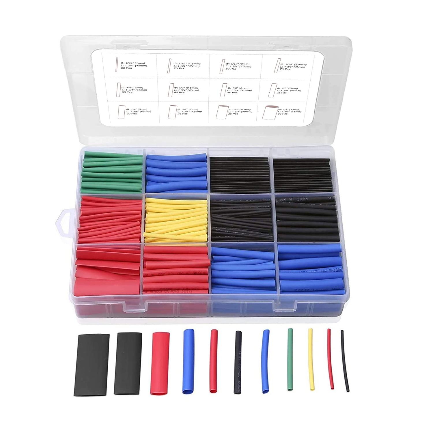 thumbnail image 2 of Lukyamzn 190pcs Waterproof Heat Shrink Tubing Assortment Kit, 4:1 Ratio Adhesive Lined With Glue, Black & Red 2 of 12
