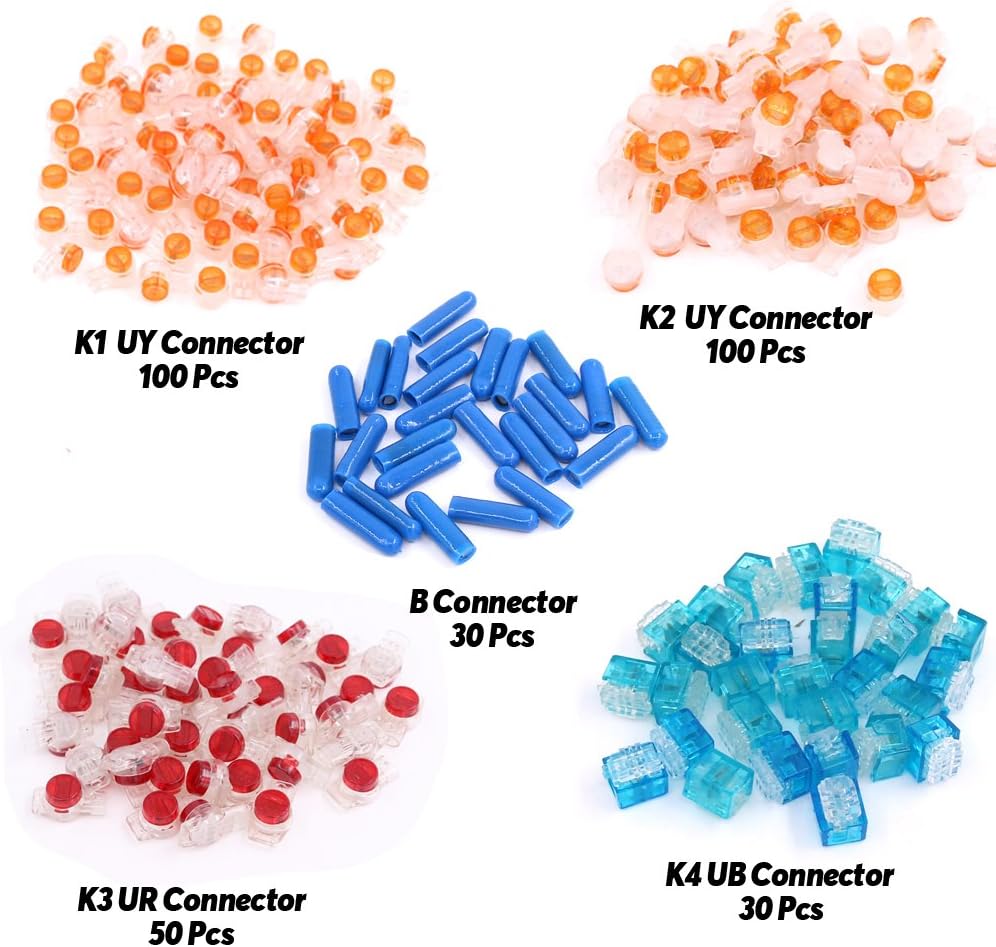 Connector Crimp Terminal Assortment Kit Data Phone Wire Butt Splice Connector Crimp Terminal Assortment Kit 310 Pcs - RS6195 - REES52