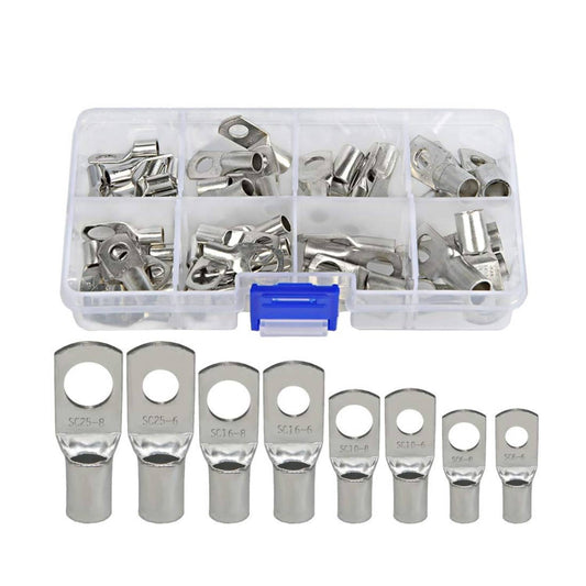 60 Piece Cable Terminal Kit Wire Connectors Kit Crimp Terminals Heat Shrink Connectors Cable Terminal Assortment Open Barrel Crimp Terminals Heat Shrink Tubing For Wires Electrical Wiring Connectors - RS1829