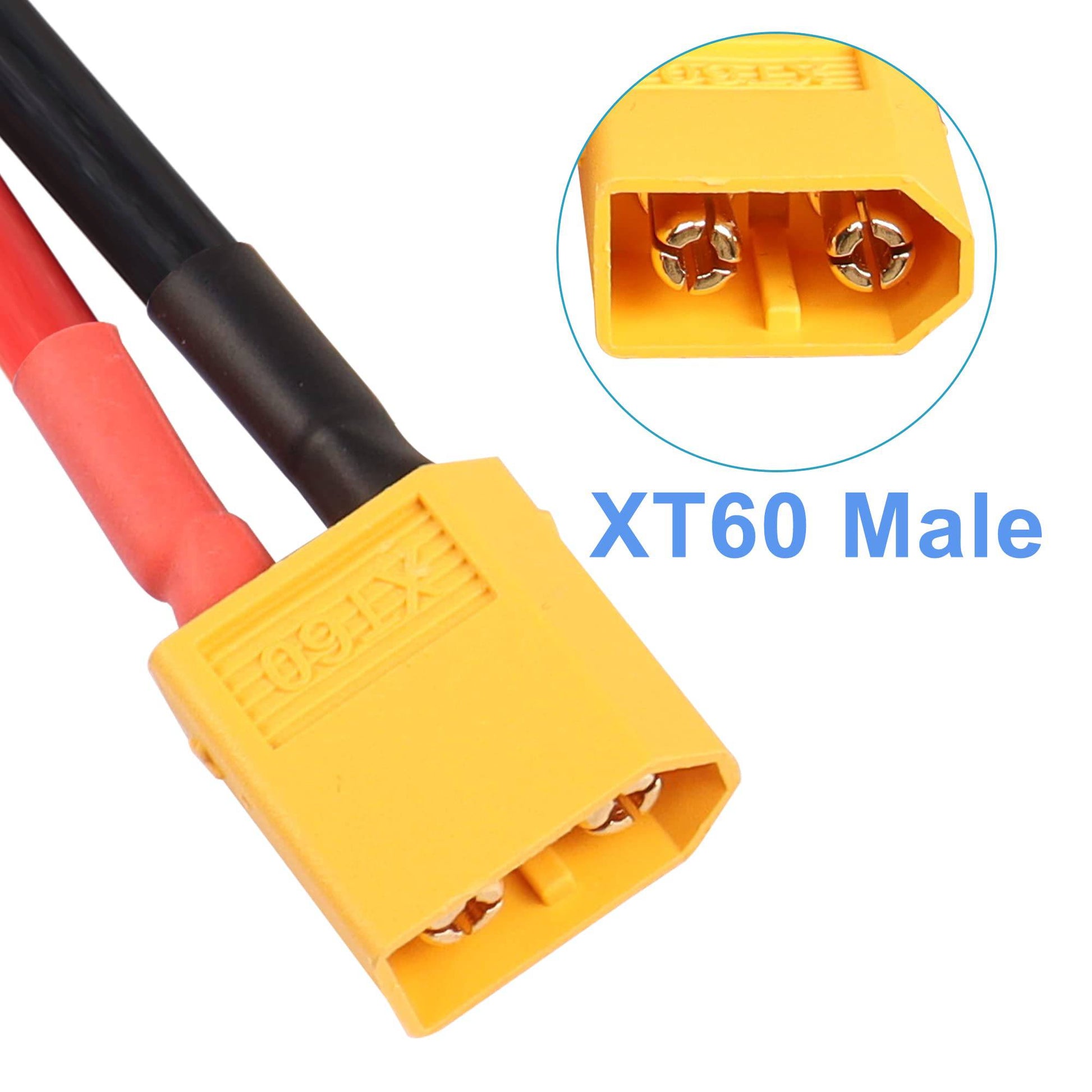 SafeConnect Male XT60 Female T-Connector with 12 AWG – REES52