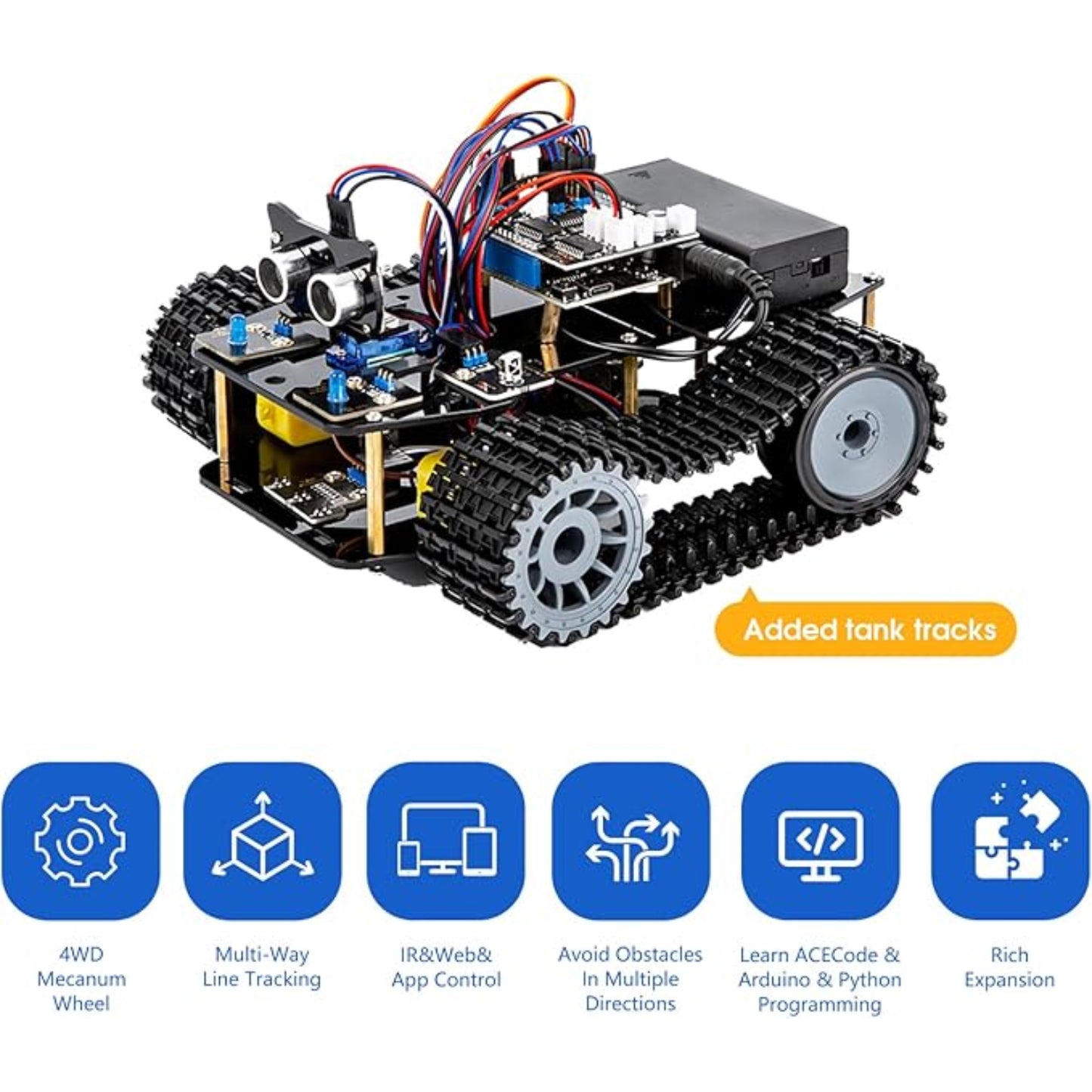 ACEBOTT ESP32 Tank Robot Car Expansion Kit