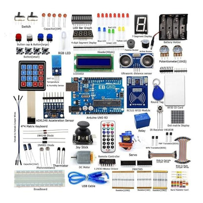 REES52 RFID Starter Kit Arduino UNO R3 Starter Kit With Servo Motors RC522 RFID Module PS2 Joystick And Guided Learning Kit - AD002