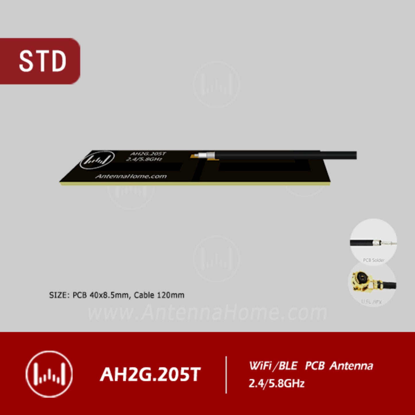 AntennaHome AH2G.205T PCB Antenna High Gain 2.4GHz PCB Internal Antenna For WiFi Signal Strength and Reliable Wireless Connectivity - RS7373