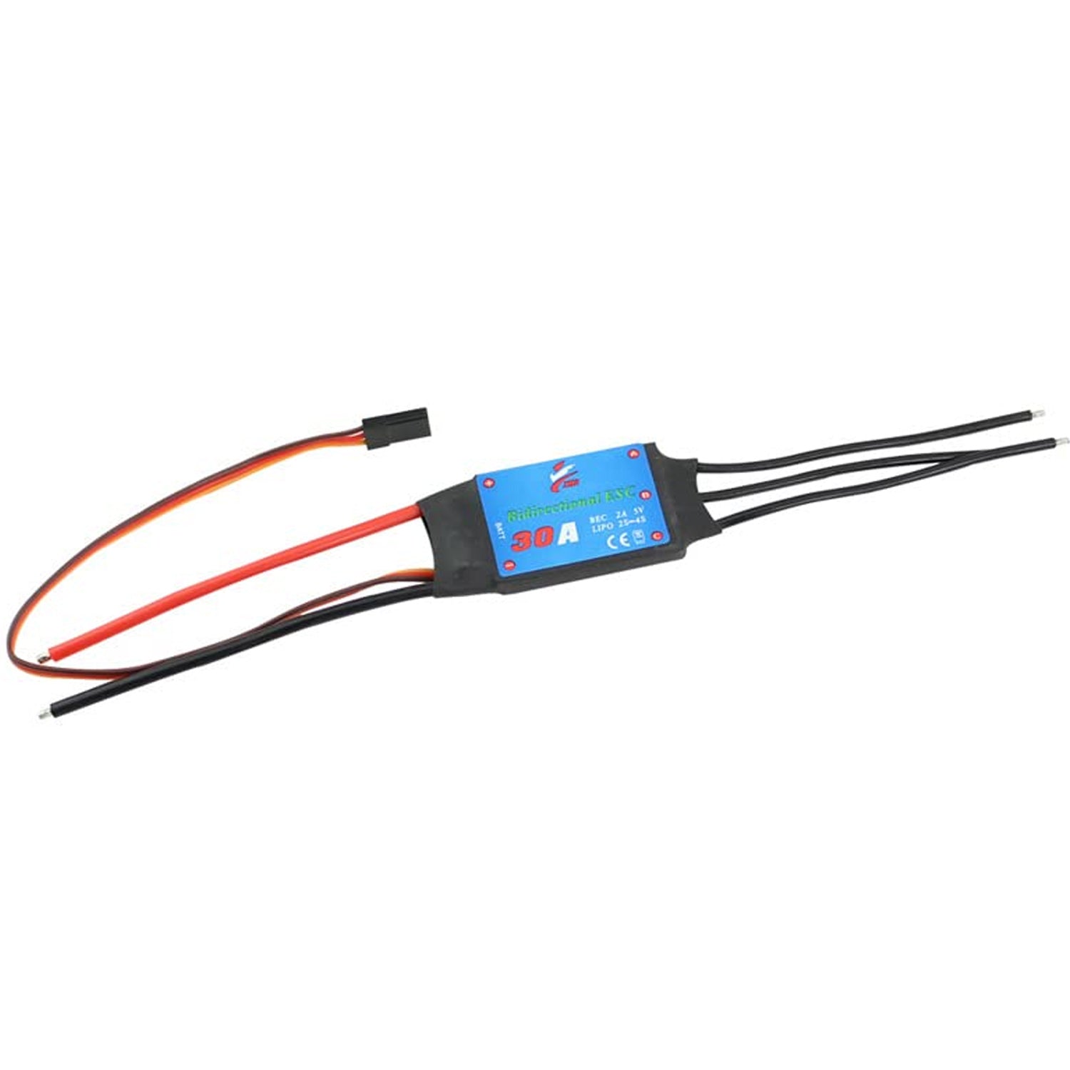 30A Bidirectional Brushless ESC 2-4S UBEC 5V 2A Electric Speed Controller For Remote Control Car Pneumatic Underwater High Current Bidirectional UBEC For 2-4S Lipo Batteries in RC Helicopters For FPV Drones and Racing Quadcopters - RS7317