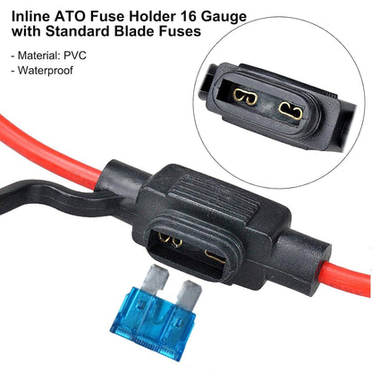 Car Fuse Holder Kit Automotive Fuse Block Kit Waterproof Inline Fuse Holders Kit Complete Car Fuse Holder Kit With 16 Gauge, 15 Amp Protection - RS6184