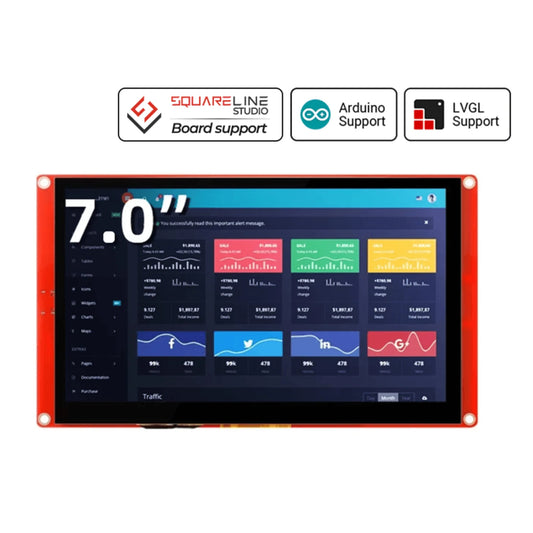 ELECROW CrowPanel - 7.0" ESP32 Terminal HMI Display 800x480 RGB TFT LCD Compatible Display For Arduino/LVGL/PlatformIO/Micropython The Ultimate ESP32 Development Companion - RS6984