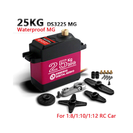 DSServo DS3225MG 25KG Waterproof Digital Servo 90°, 180°, 270° (Optional) Degree Rotation Servo High Torque Metal Gear Servo  For RC Airplanes and Helicopters