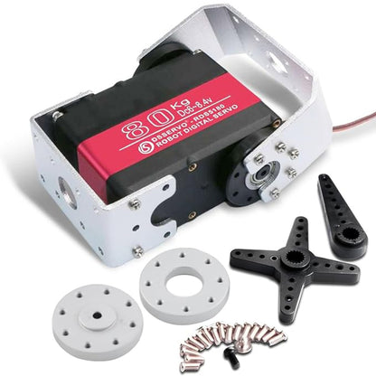 DSServo RDS5180 80KG Metal Gear Digital Servo High Torque Dual Shaft RC Servo 180°, 270° (Optional) Degree Rotation Stainless Steel Gear Servo With U Mount Bracket For RC Car & DIY Robot