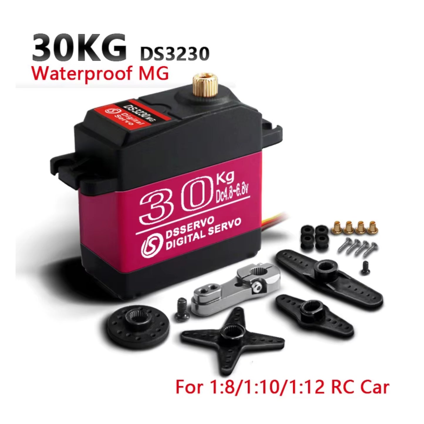 DSServo DS3230 30kg Waterproof Servo Motor 180°, 270°, 360° (Optional) Degree Rotation Servo High Torque Waterproof Metal Gear Servo Motor  For Robotics and RC