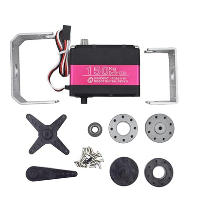 DSServo RDS51150 150KG Digital Servo Motor 180°, 270° (Optional) Degree IP66 Waterproof Servo 12V  High Torque Steel Gear Motor Double Shaft Servo With U-Bracket For RC Cars - RS7080/RS5983