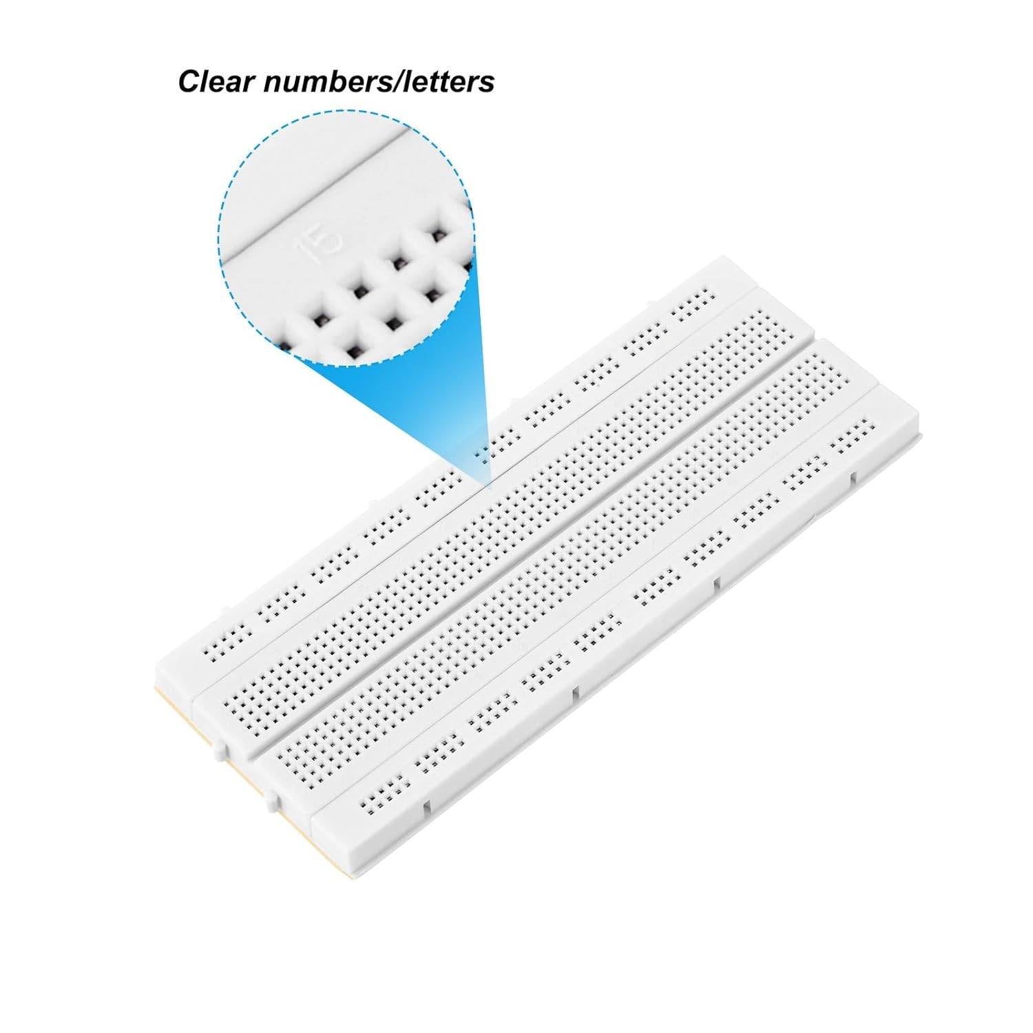 GL12 High Quality Nickel Plated 840 Points Bread Board or Solderless Pieces Circuit Test Board, White - ER029