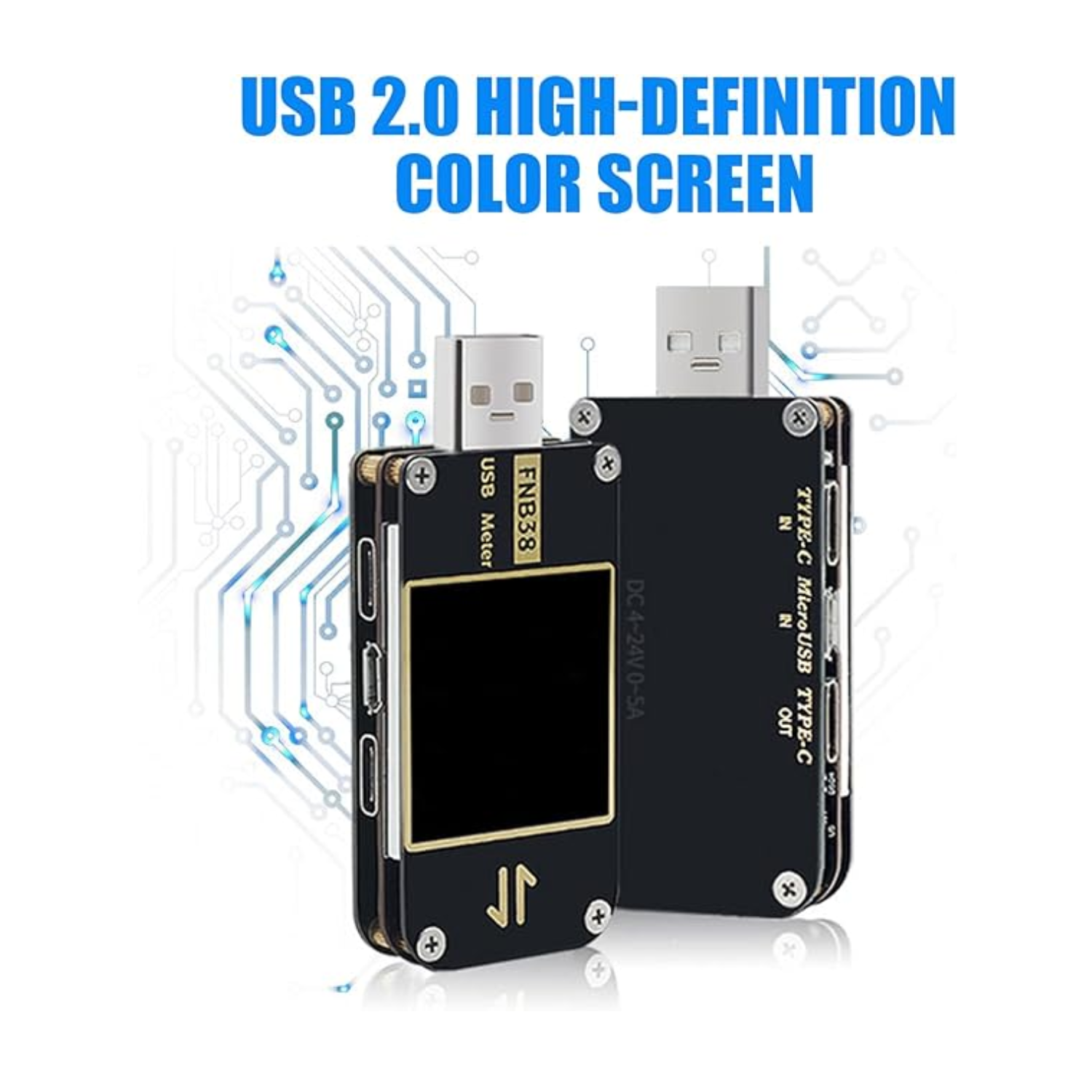 USB tester compatible with 5V 12V 24V