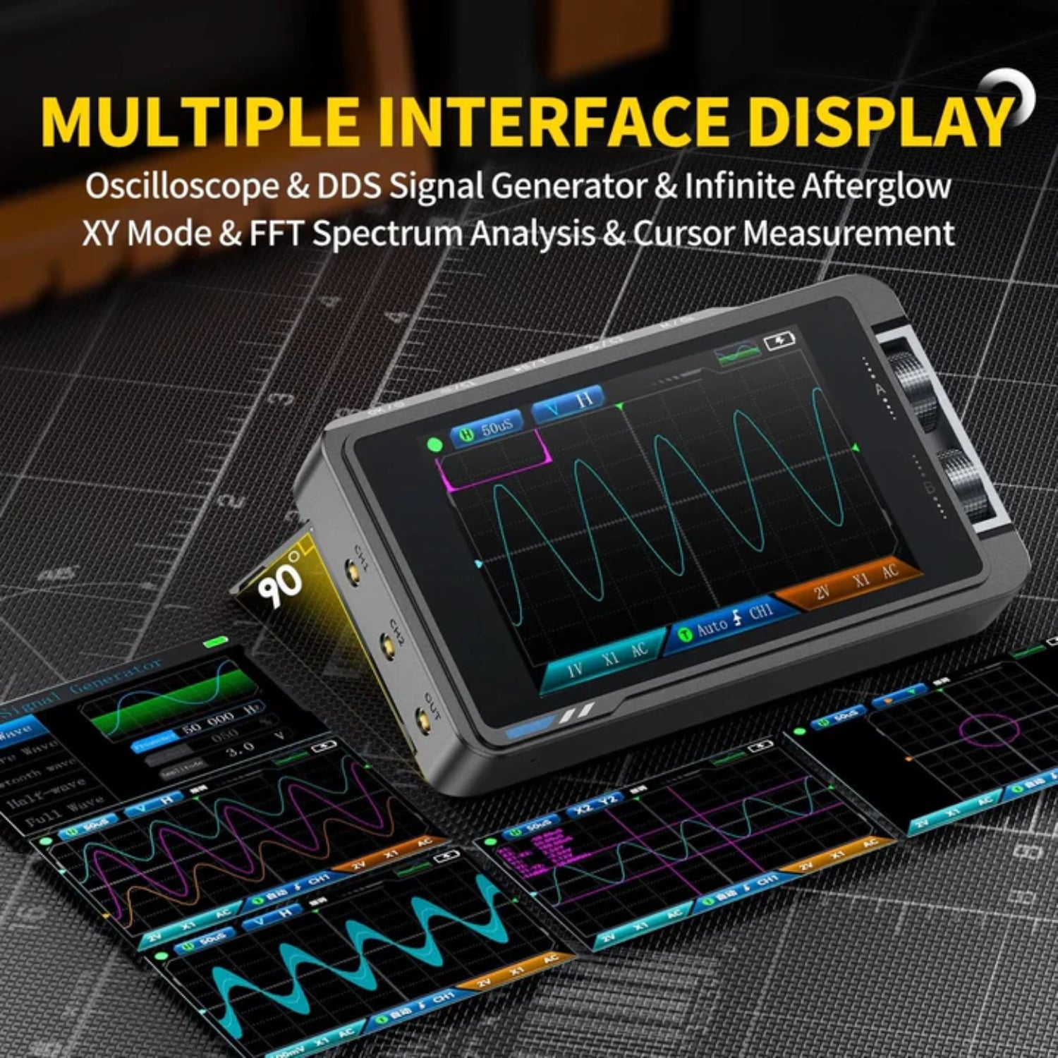 2-in-1 Handheld Oscilloscope & Signal Generator