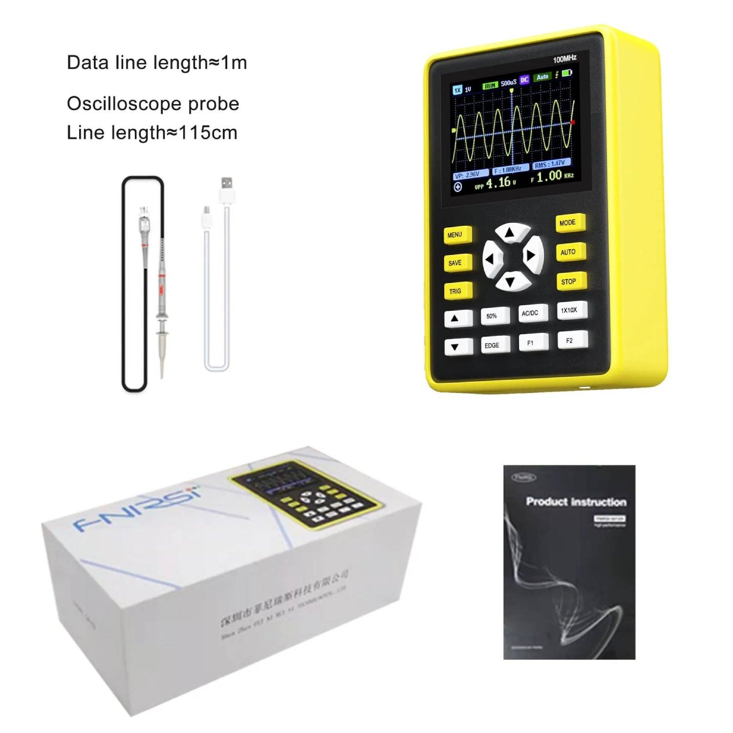 FNIRSI 5012H Digital Handheld Pocket Oscilloscope 5012H Digital Pocket Oscilloscope Powerful & Portable Handheld Oscilloscope For Electronics Repair & Troubleshooting - RS8309