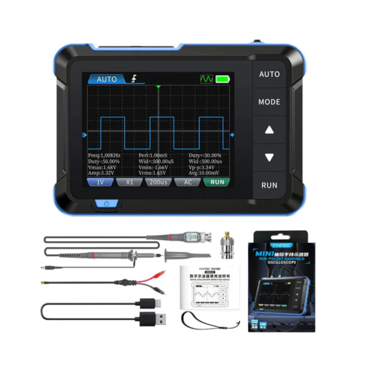 5MS/s, 1MHz, 2.8" LCD, Scope & Generator 