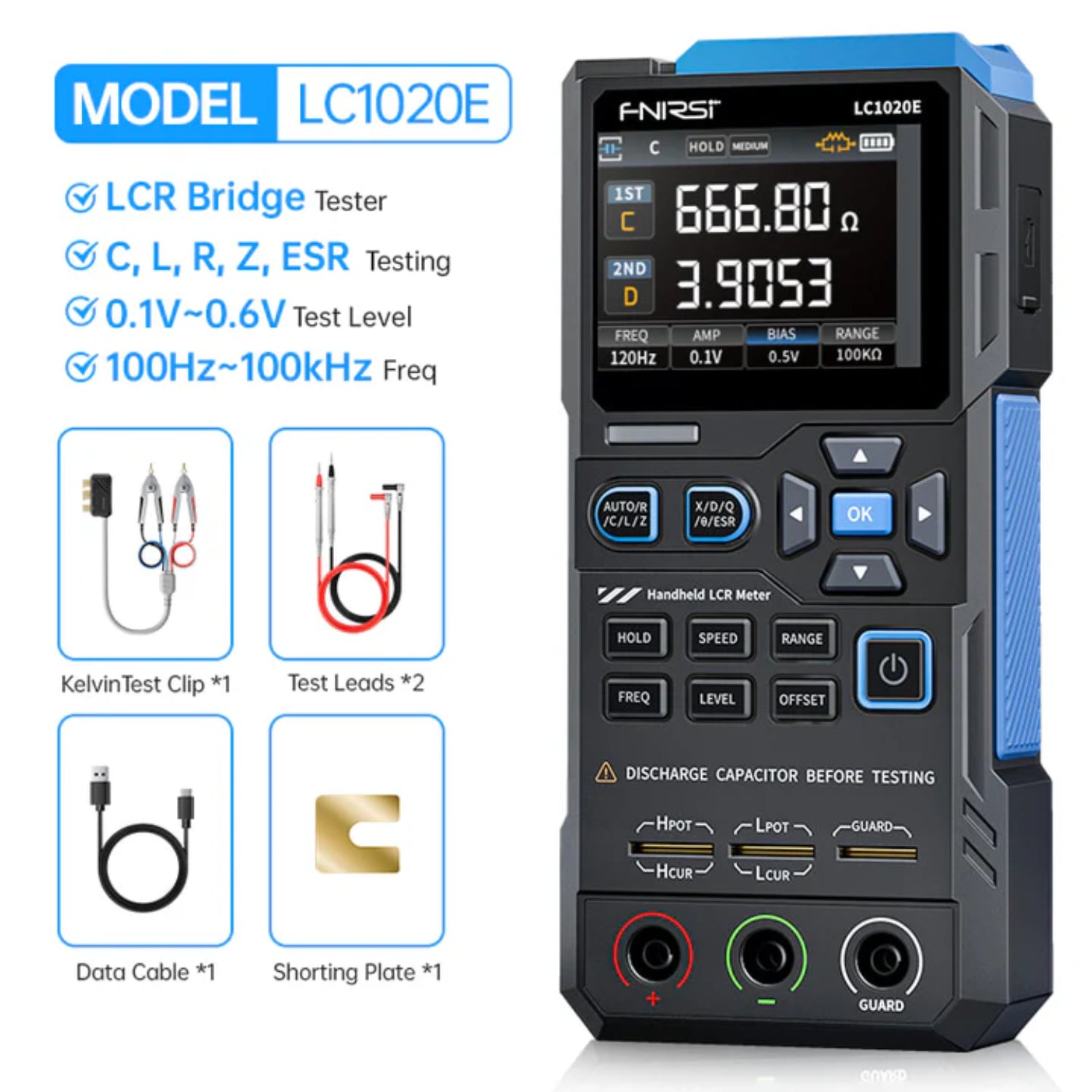 Buy FNIRSI LC1020E Digital LCR Meter With Backlight Display – REES52