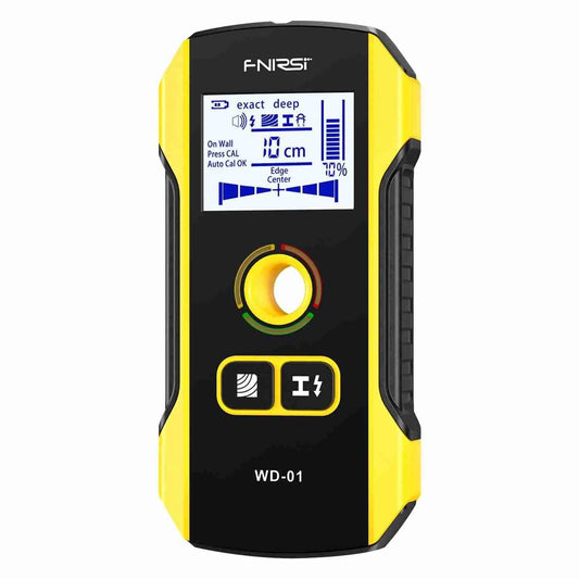 FNIRSI WD-01 Wall Detector Scanner 4-in-1 Wall Detector Scanner WD-01 Multi-Function Wall Scanner With Metal Detection For Safe Drilling & Hanging - Yellow - RS8379