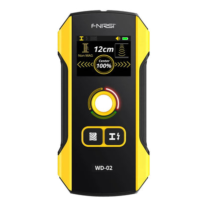 FNIRSI WD-02 Wall Detector Scanner 4-in-1 Wall Detector Scanner WD-02 Multi-Function Wall Scanner With Metal Detection For Safe Drilling & Hanging - Yellow - RS8378