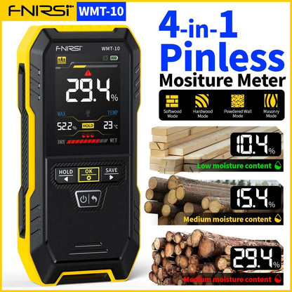 FNIRSI WMT-10 Non-Contact Moisture Meter WMT-10 Inductive Wood & Wall Moisture Meter Hygrometer WMT-10 Accurate Moisture Detection For Professional Moisture Measurement - RS8383