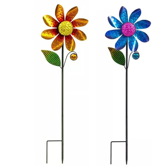 29" x 9" Garden Wind Spinners Colourful Windmill Flowers Pinwheels Vibrant Yard And Lawn Wind Sculptures Twirl Into Spring With Garden Wind Spinners For Yard Lawn Patio Decor - RS6140