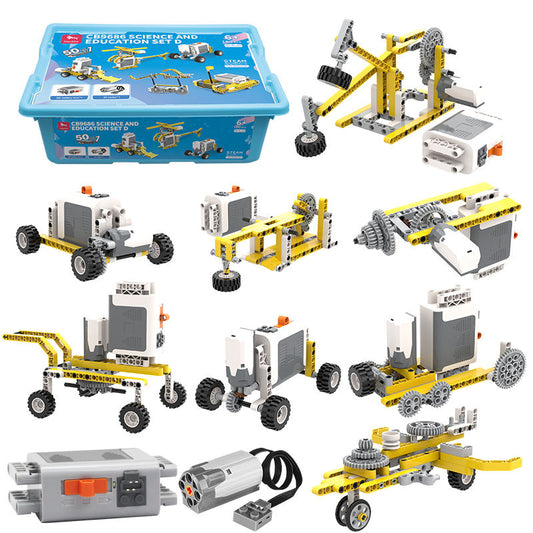 DIY STEM 50-in-1 Programmable Robot Kit For Kids 180PCS Educational Building Block Set with APP Control, ABS Plastic Learning Toys in Box - RS8902