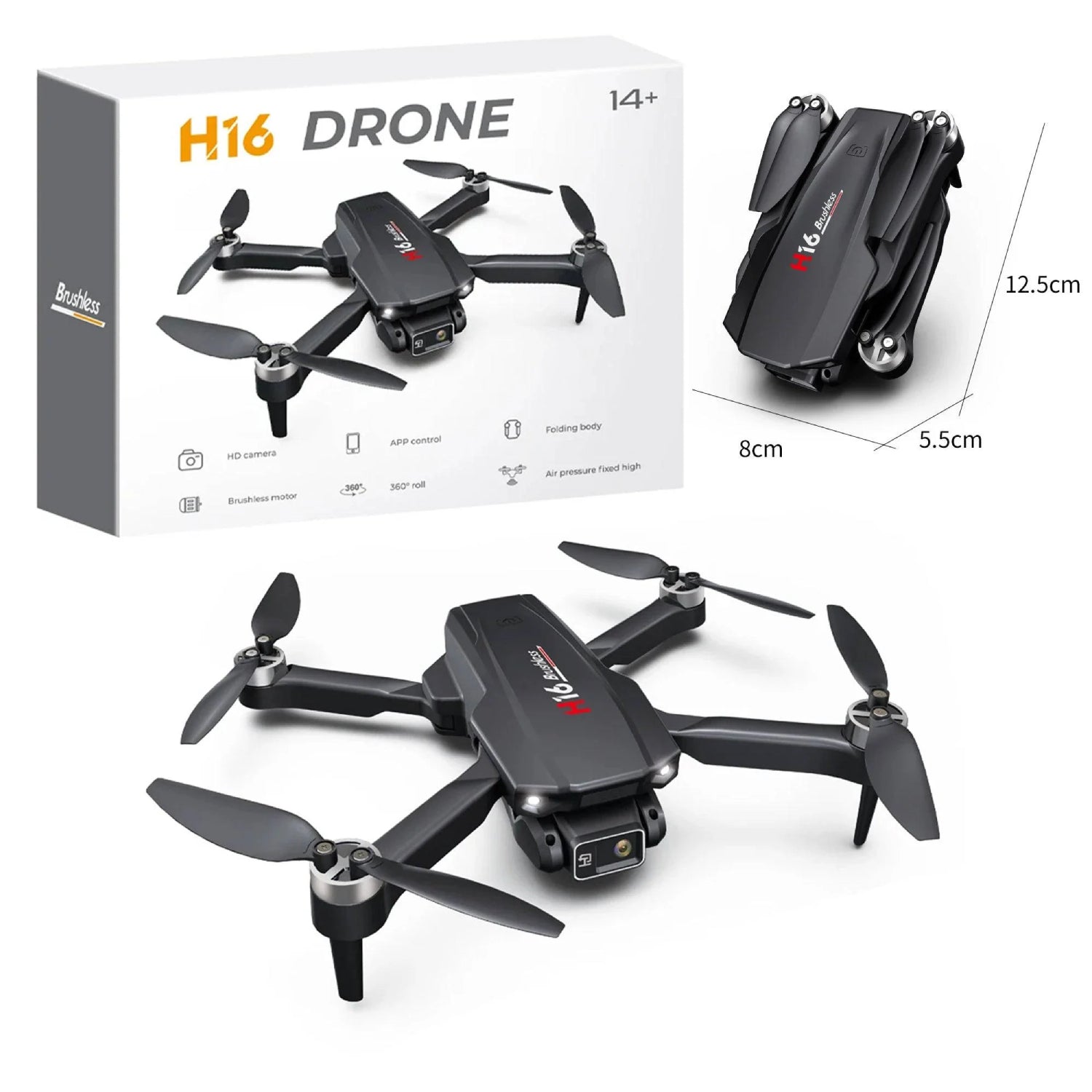 H16 Mini RC Foldable Drone With 4K Single Camera Wifi FPV Brushless Photography Quadcopter Professional Drones Toys for Children - RS6113