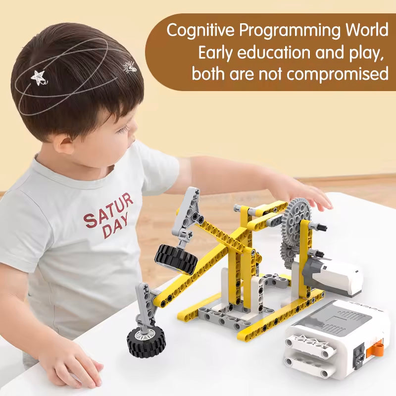 DIY STEM 50-in-1 Programmable Robot Kit For Kids 180PCS Educational Building Block Set with APP Control, ABS Plastic Learning Toys in Box - RS8902