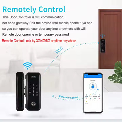 JD669T 4-in-1 WiFi Smart Access Lock All-in-One WiFi Fingerprint, Card, App, and Remote Access Solution for Secure, Keyless Entry