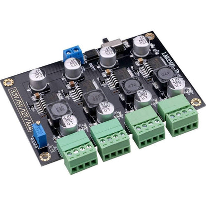 LM2596 4-Way Buck Converter DC-DC 5V-40V to 3.3V/5V/12V DC-DC Step Down Voltage Regulator Converter 3A Adjustable Volt Transformer Board Power Supply Module - RS1888