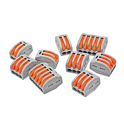 PCT-213 Wire Connector Terminal Block 0.08-2.5mm 3 Pole Wire Connector Reliable Spring Lock Lever for Cable Connection For Small Gauge Wires Easy-to-Use 3-Pin Terminal Block For Electrical Projects - RS3606