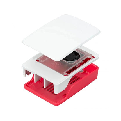 Official Raspberry Pi 5 Case Red and White Raspberry Pi 5 ABS Case Raspberry Pi 5 Active Cooling PWM Fan Protection - RS5688