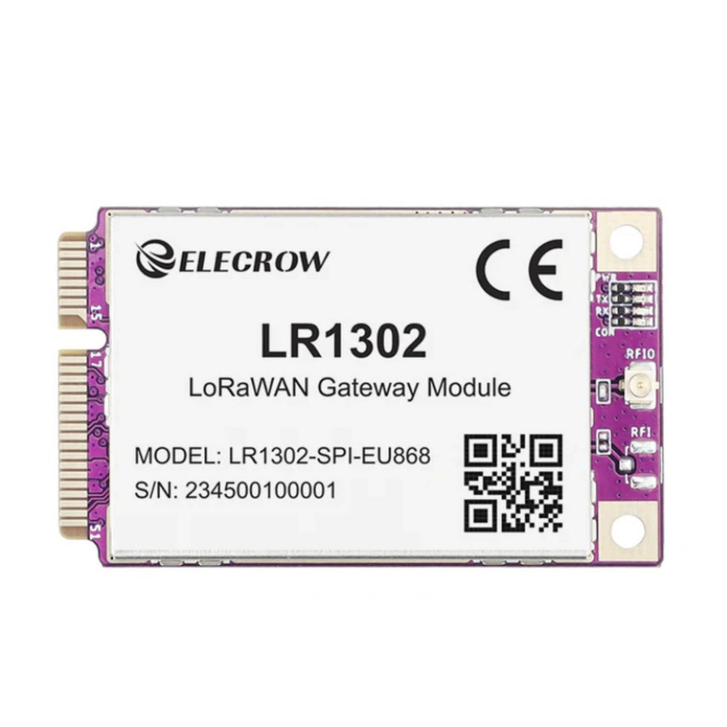 ELECROW LR1302 LoRaWAN Gateway Module With SPI Interface, EU868 Band, SX1302 Chipset, 8 Channel Support For Long-Range Wireless Communication And IoT Applications - RS7215