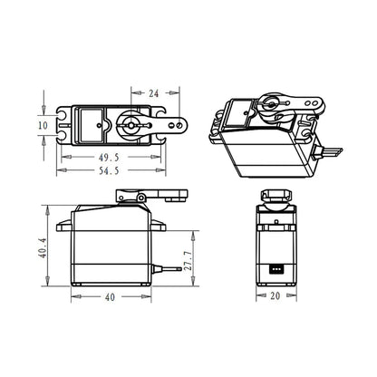 DSServo DS3230 Pro 30Kg Waterproof Servo 180°, 270° (Optional) Degree Rotation Servo  High Speed Metal Gear Digital Servo Motor For 1/8 1/10 RC Cars