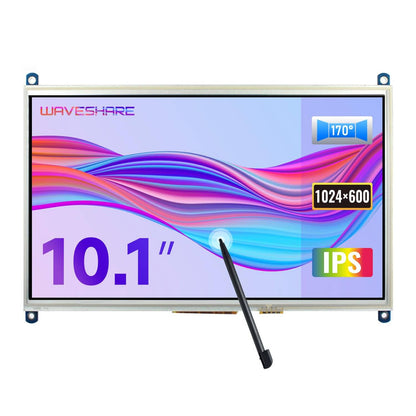 Waveshare 10.1" Touchscreen LCD 1024×600 10.1 inch Resistive Touch Screen LCD HDMI, IPS, Touch Monitor for Raspberry Pi/PC - NA001